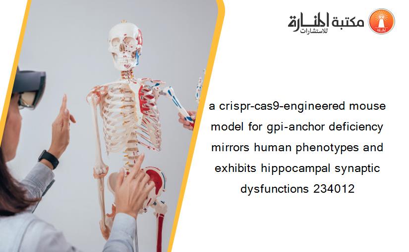 a crispr-cas9–engineered mouse model for gpi-anchor deficiency mirrors human phenotypes and exhibits hippocampal synaptic dysfunctions 234012