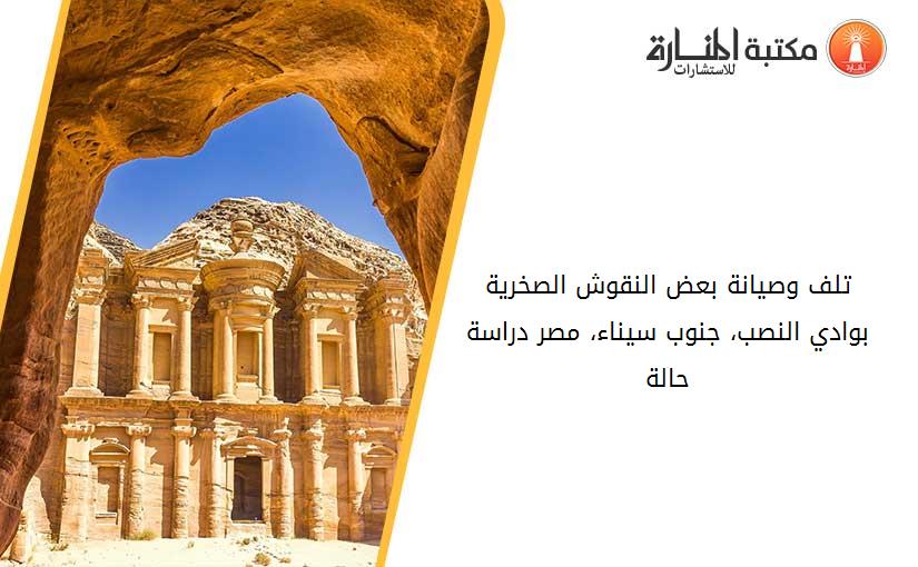 تلف وصيانة بعض النقوش الصخرية بوادي النصب، جنوب سيناء، مصر دراسة حالة