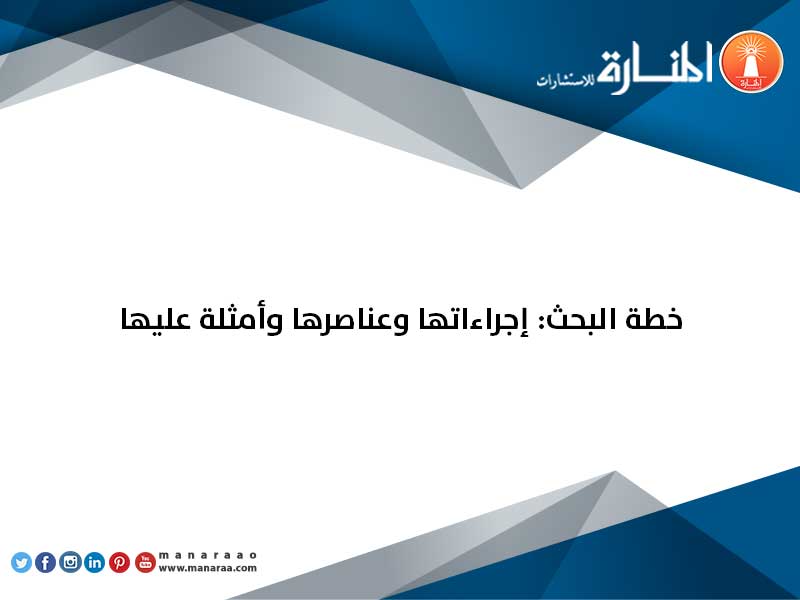 خطة البحث: إجراءاتها وعناصرها وأمثلة عليها