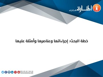 خطة البحث: إجراءاتها وعناصرها وأمثلة عليها