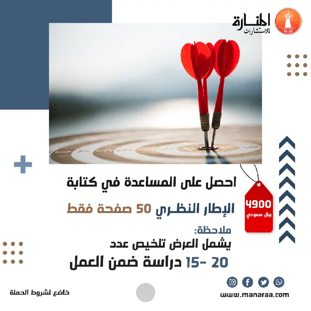 احصل على إطار نظري من 50 صفحة فقط بسعر 4900 ر.س
