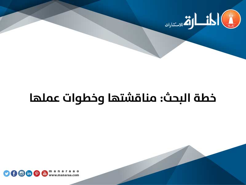 خطة البحث: مناقشتها وخطوات عملها