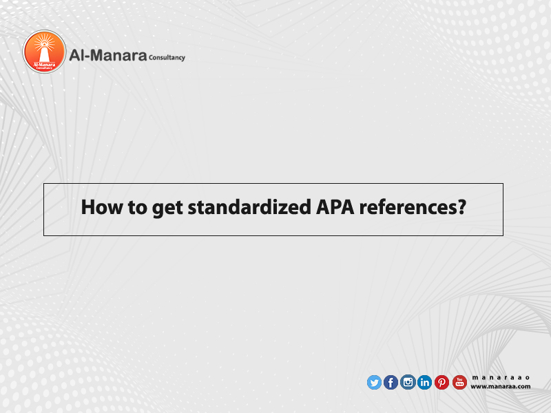 How to get standardized APA references?