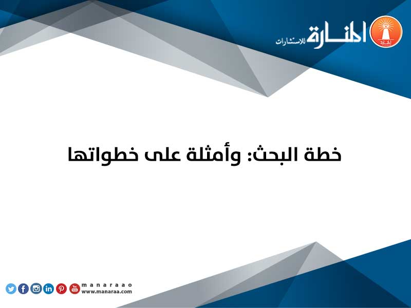 خطة البحث: وأمثلة على خطواتها