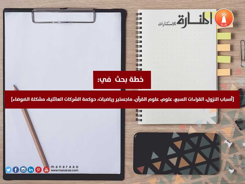 خطط أبحاث في مجالات مختلفة