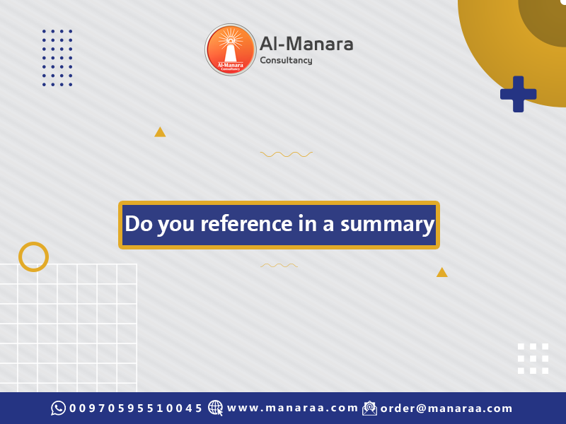 Do you reference in a summary